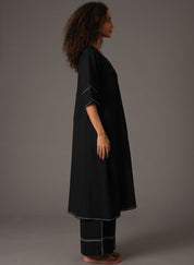 Black Embroidery Dress Set