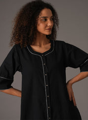 Black Embroidery Dress Set