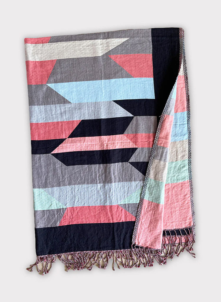 Black Geometric Throw