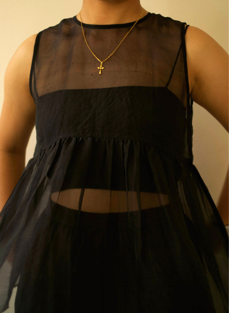 Organza Gathered Top Set