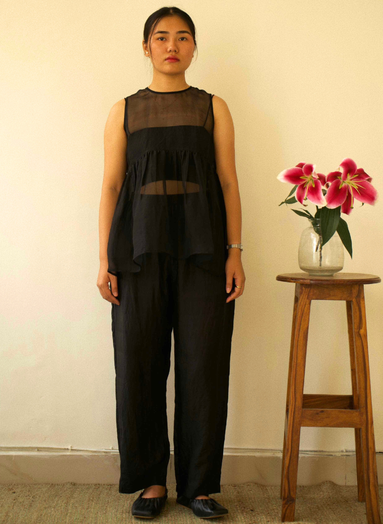 Organza Gathered Top Set