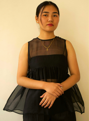 Organza Gathered Top Set