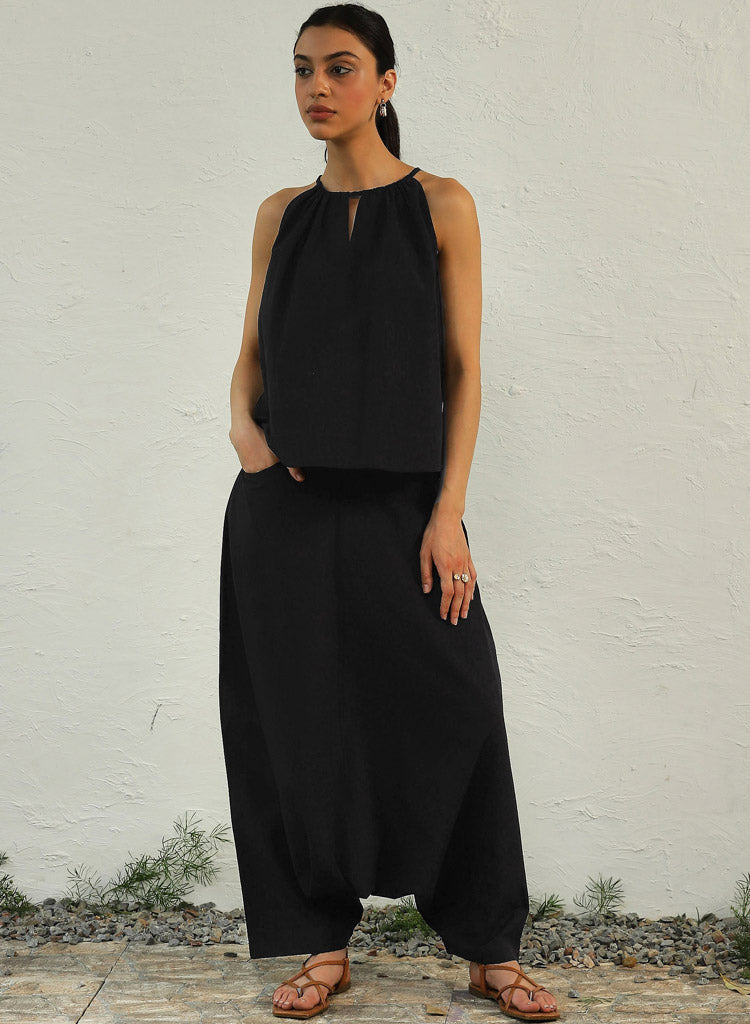 Black Ultra Gathered  Set