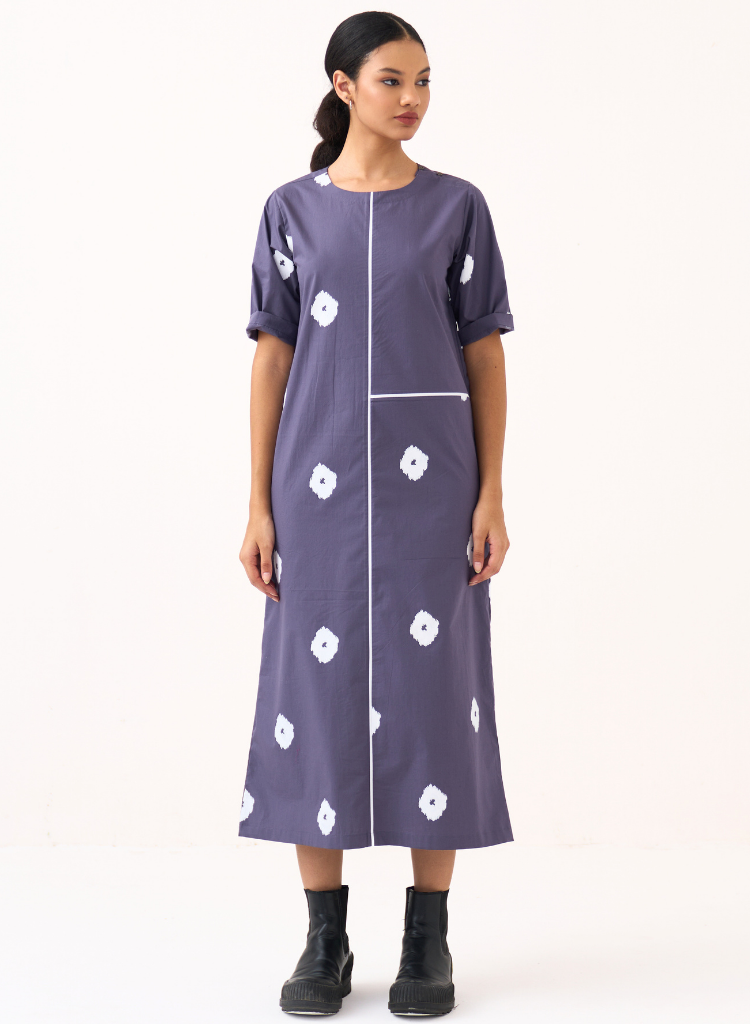Block Back Pleat Dress