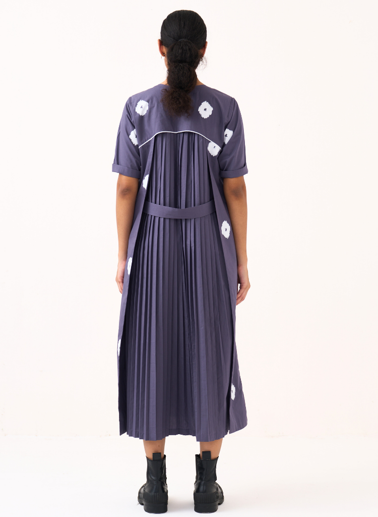 Block Back Pleat Dress
