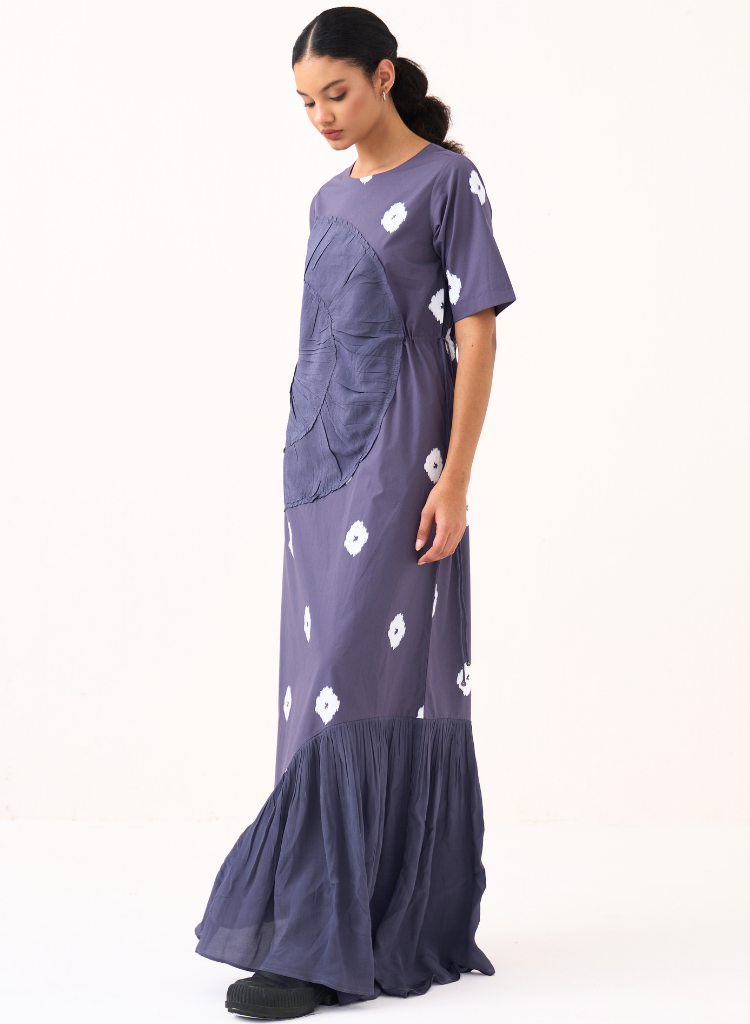 Block Print Drawstring Dress