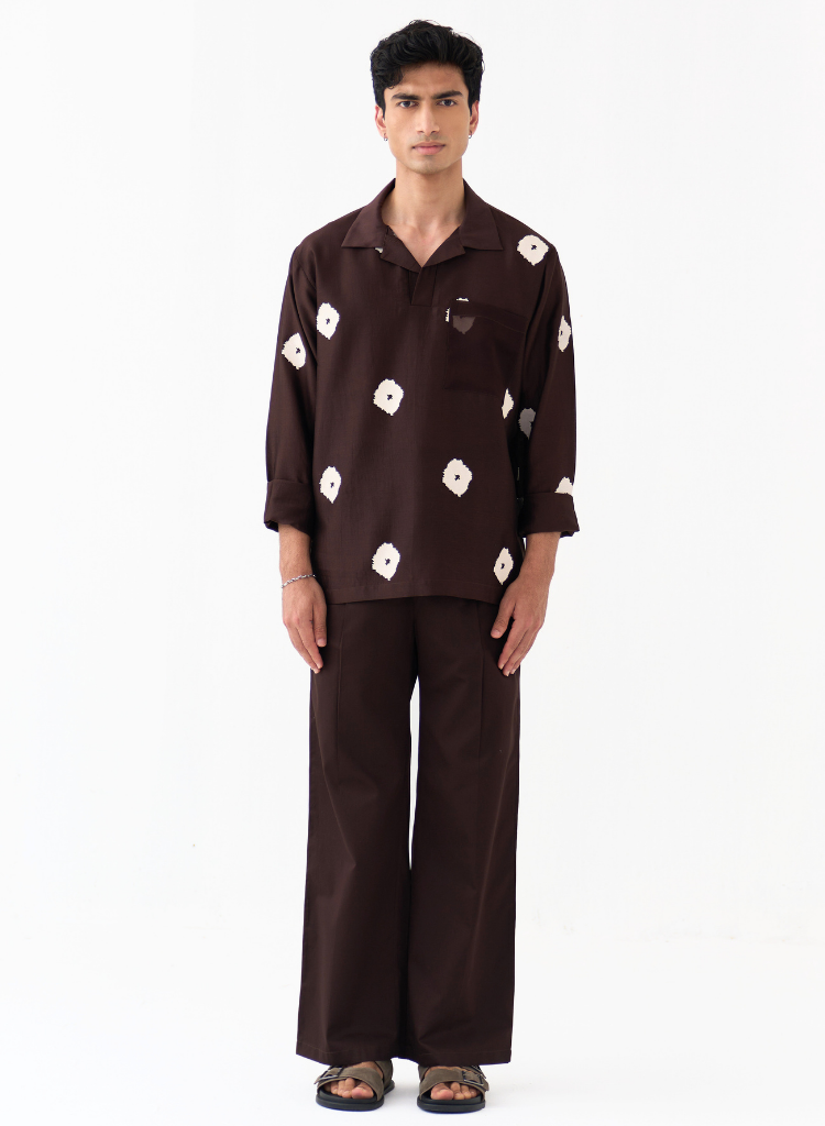 Block Print V-Neck Shirt