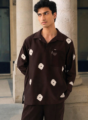 Block Print V-Neck Shirt