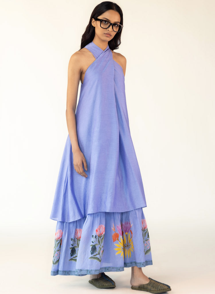 Blue Nordic Scarf Dress