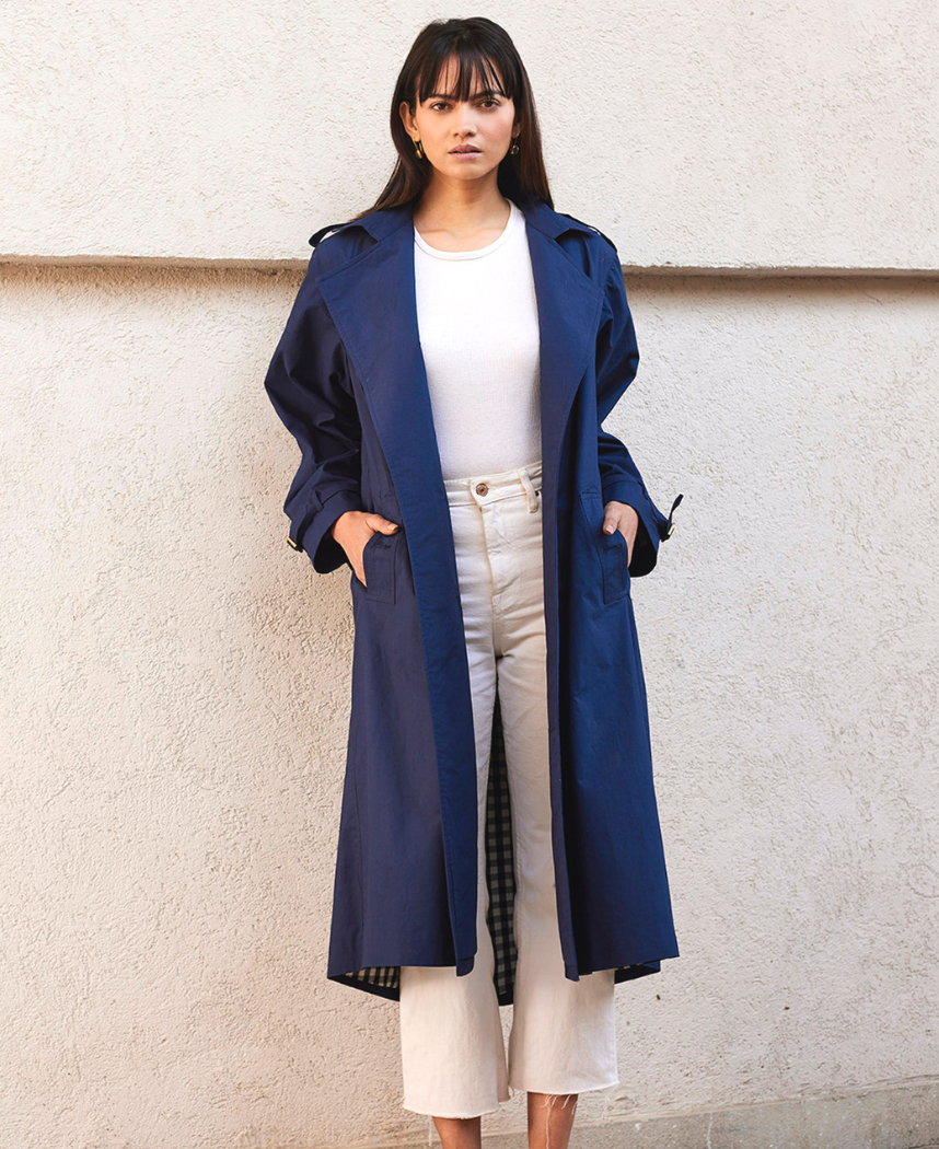Blue Sage Trench Coat