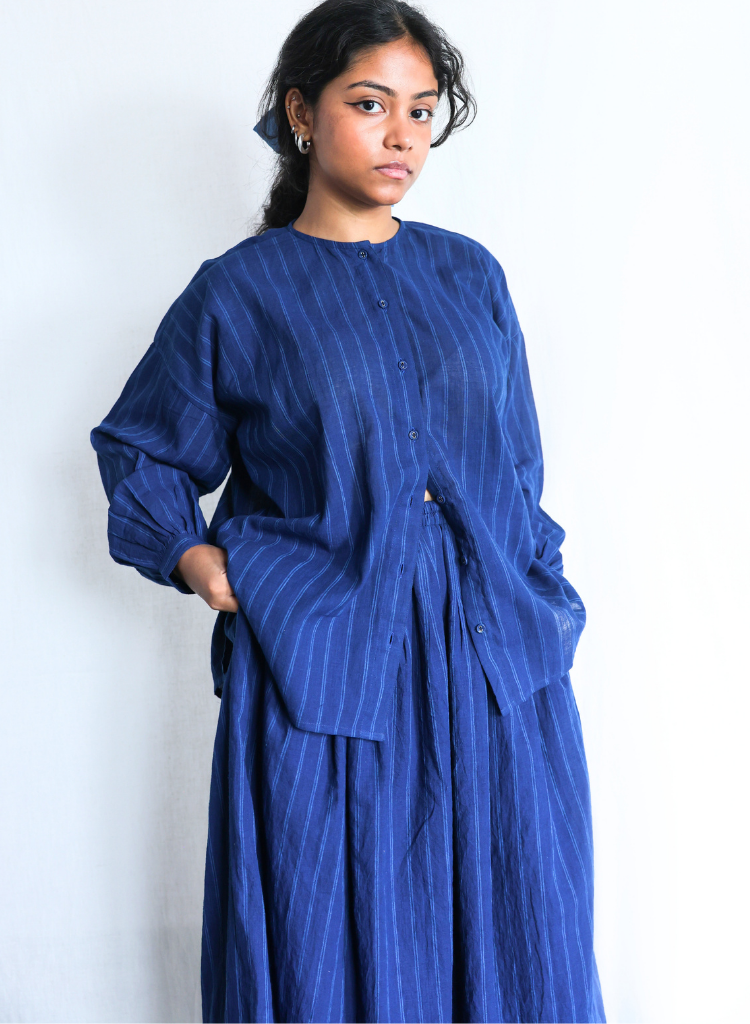 Blues Within Oversized Shirt