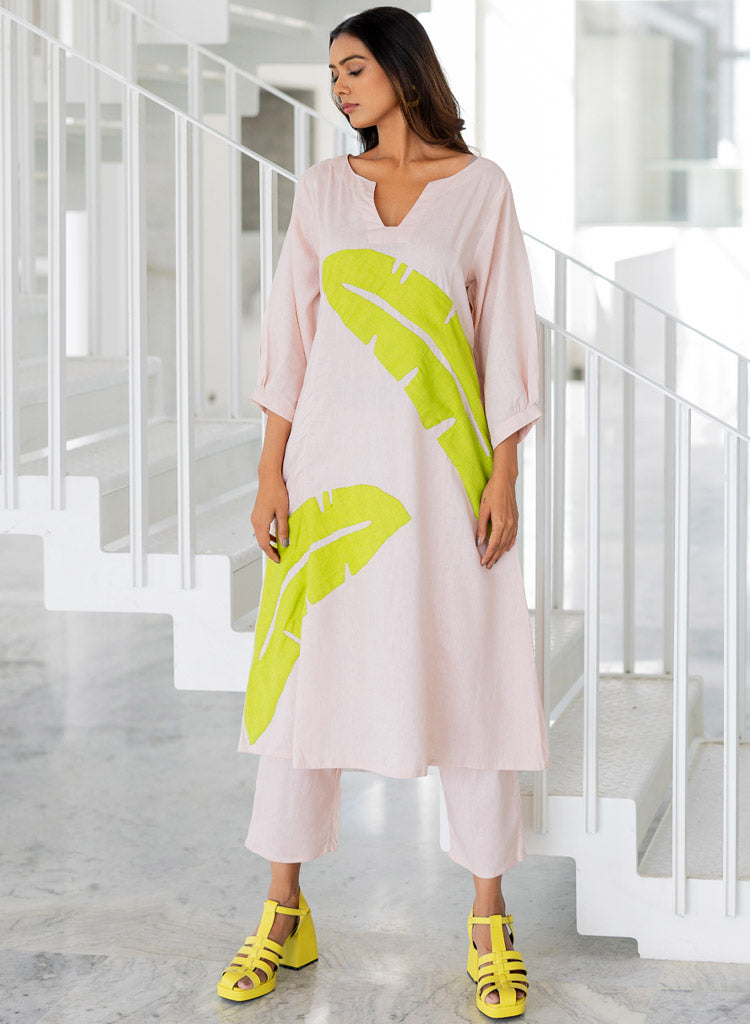 Blush Appliqué Kurta Set