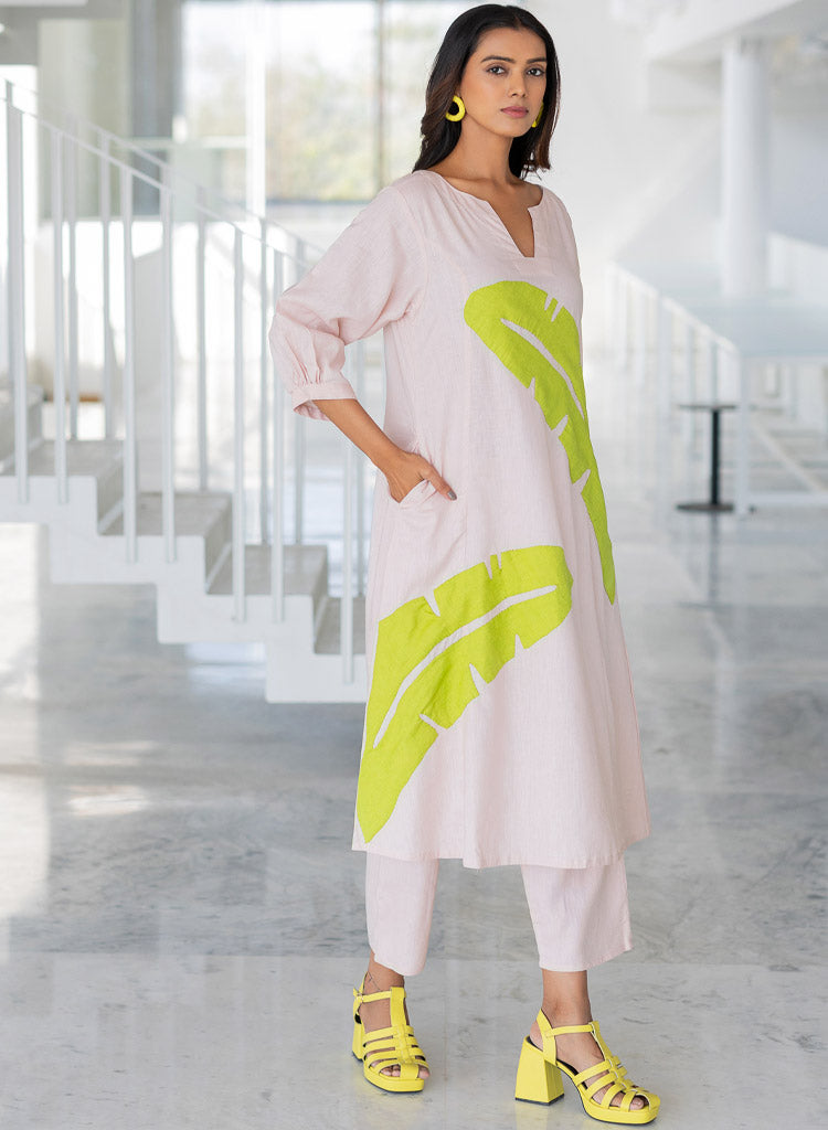 Blush Appliqué Kurta Set