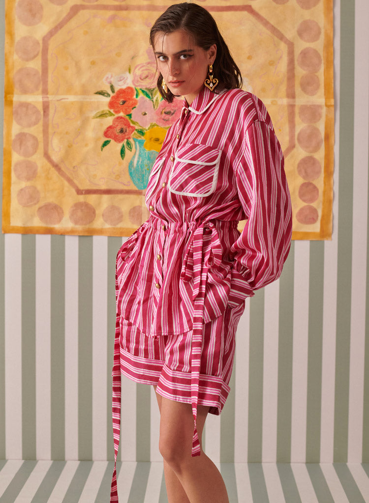 Blush Stripes Uniform Shirt