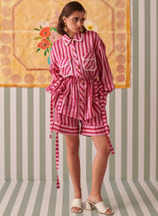 Blush Stripes Uniform Shirt