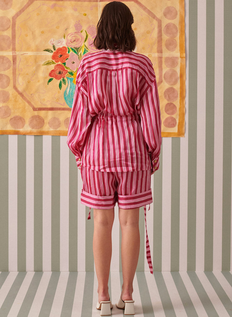 Blush Stripes Uniform Shirt