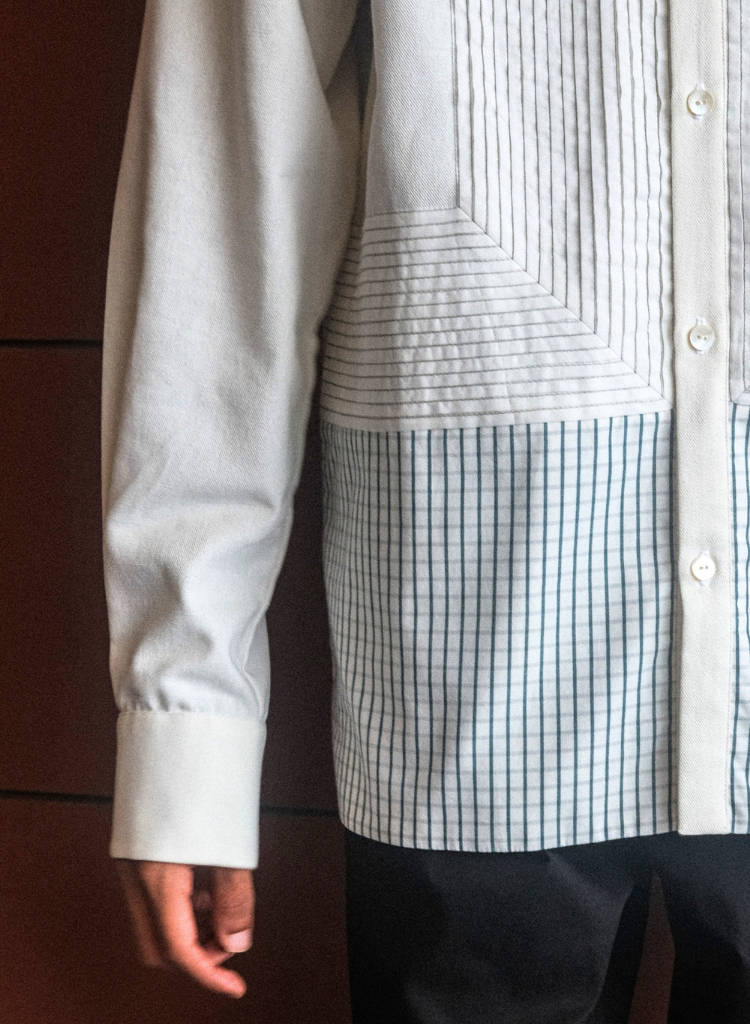 Bone White Pleated Shirt