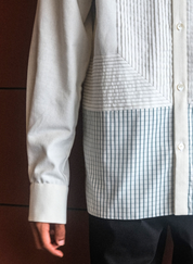 Bone White Pleated Shirt