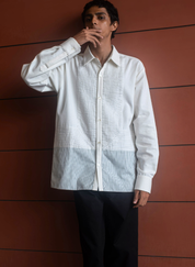 Bone White Pleated Shirt