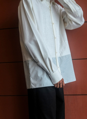 Bone White Pleated Shirt