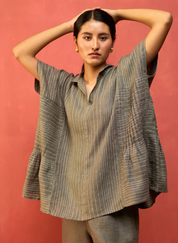 Bonnie Pleated Stripe Top