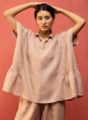 Bonnie Pleated Stripe Top