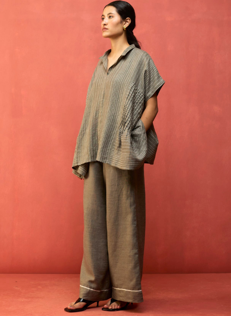 Bonnie Pleated Stripe Top