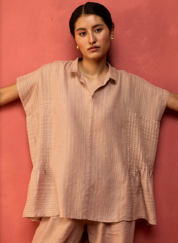 Bonnie Pleated Stripe Top