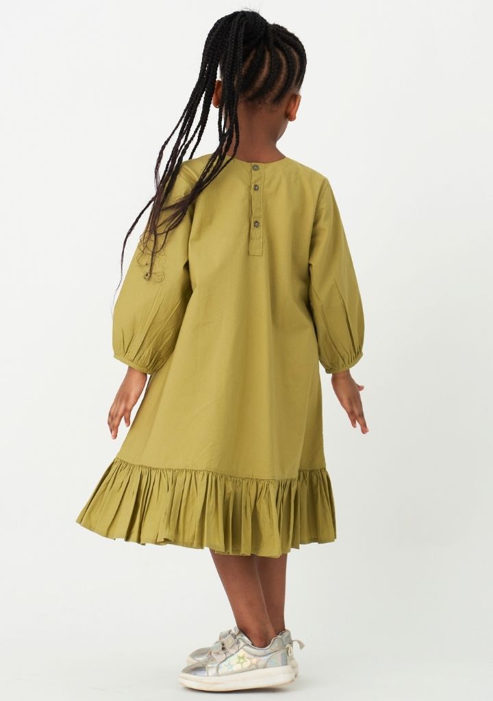 Bottom Frill Dress 4-5Y / Olive