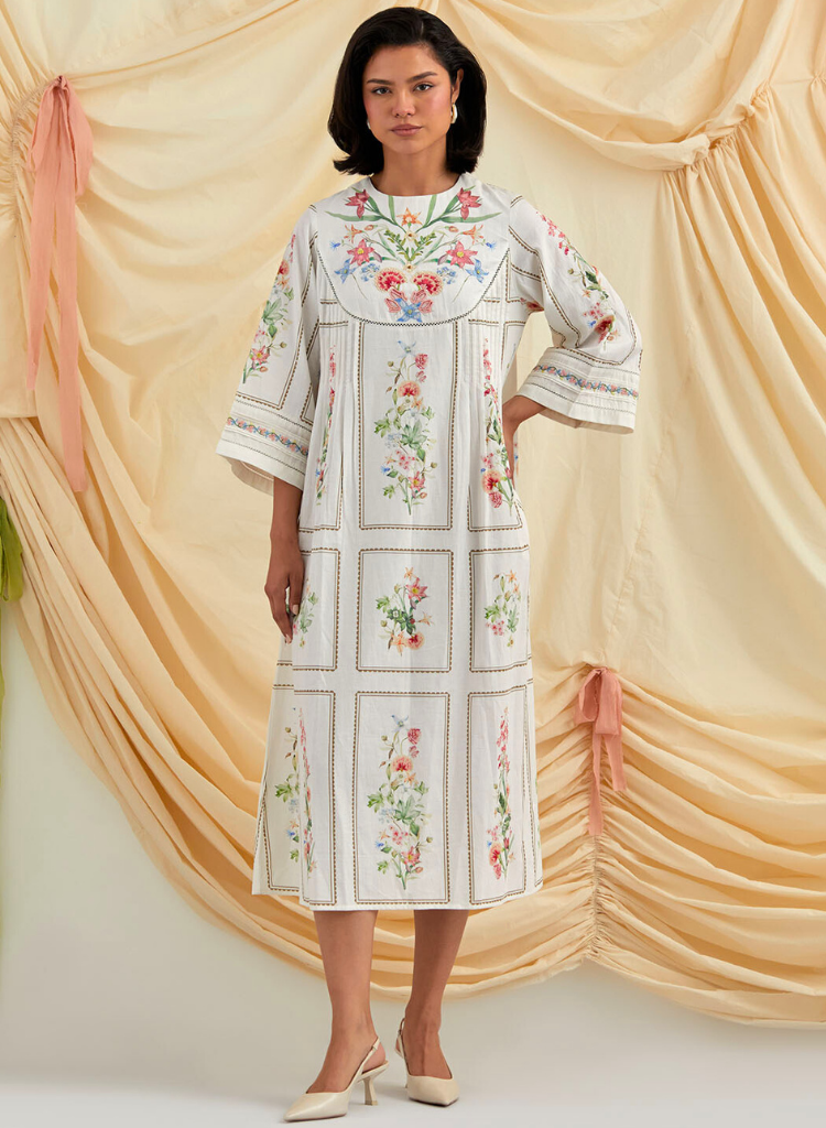 Bouquet Pleated Dress