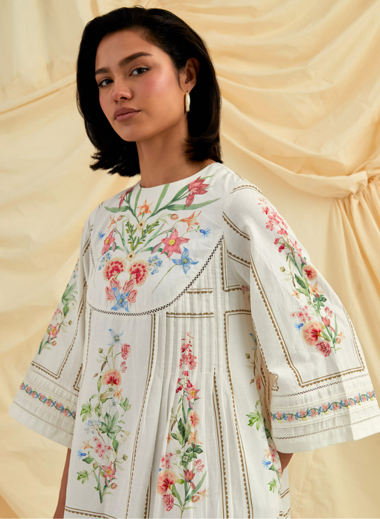 Bouquet Pleated Dress