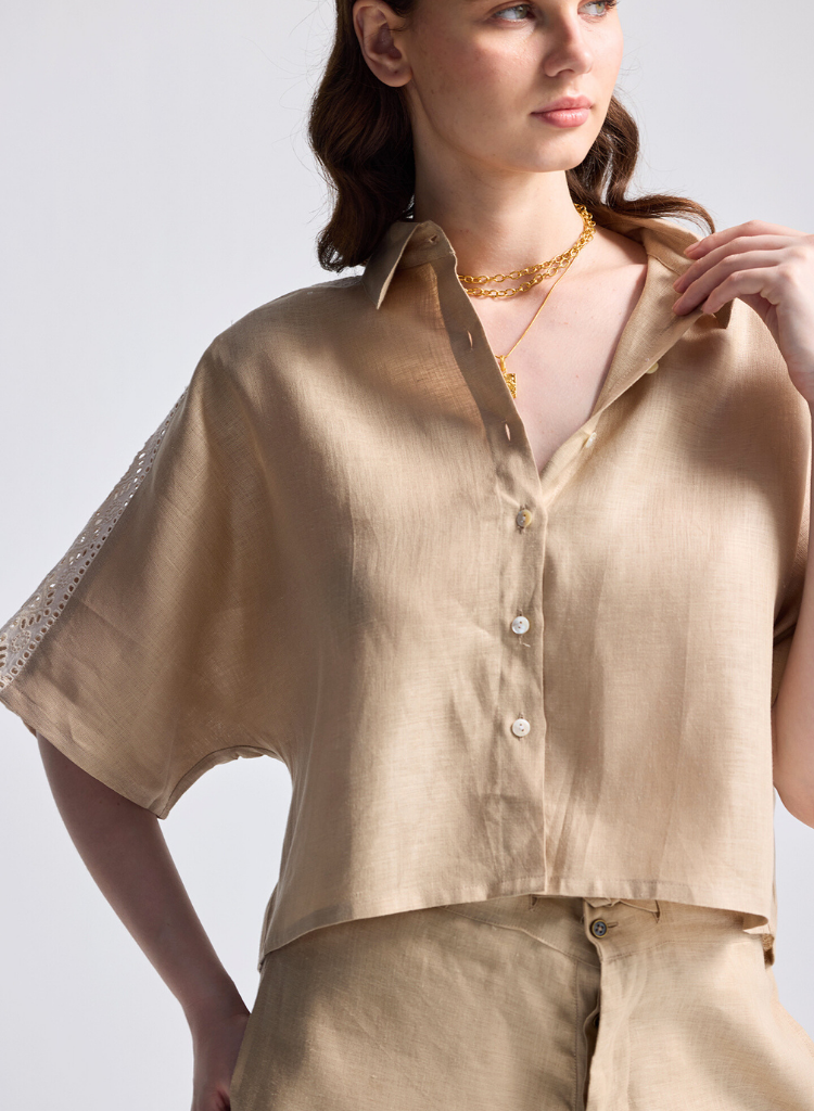 Boxy Shirt with Lace