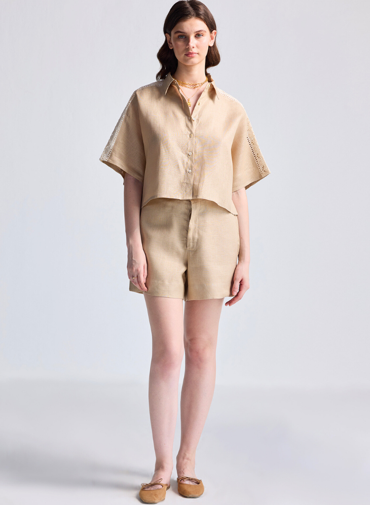 Boxy Shirt with Lace