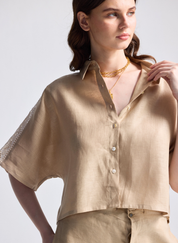 Boxy Shirt with Lace Set