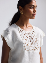 Embroidered Lace Boxy Top