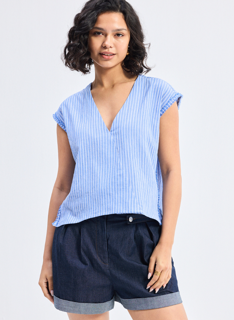 Boxy V-Neck Top