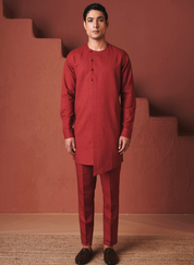 Brick Side Open Kurta Set
