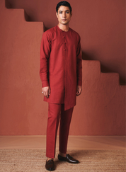 Brick Side Open Kurta Set
