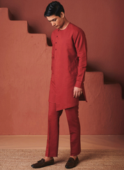 Brick Side Open Kurta Set