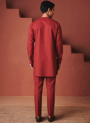 Brick Side Open Kurta Set