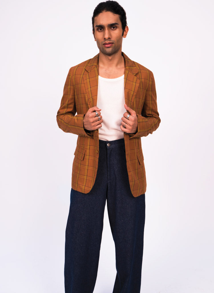 Brown Check Blazer