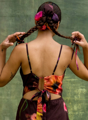 Brown Floral Scrunchie