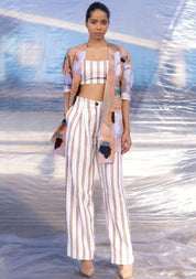 Brown Stripes Crop Top