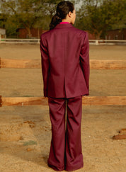 Burgandy Zale Blazer Set
