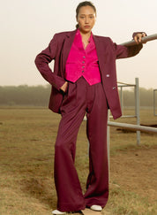 Burgandy Zale Blazer Set