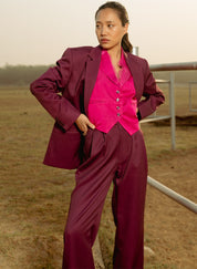 Burgandy Zale Blazer Set