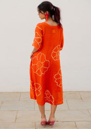 Burnt Orange Bandhani Dress