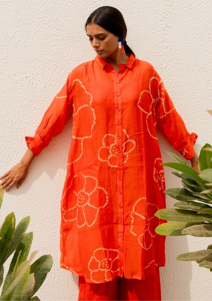 Burnt Orange Bandhani Set
