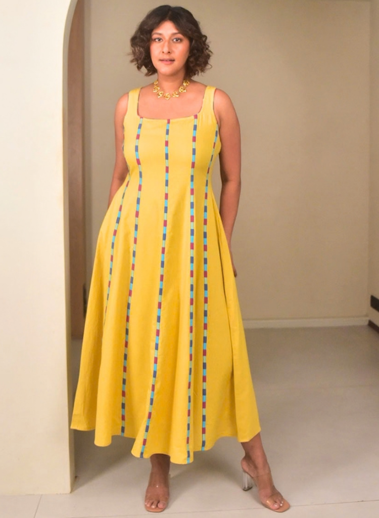 Butter Panelled Dress