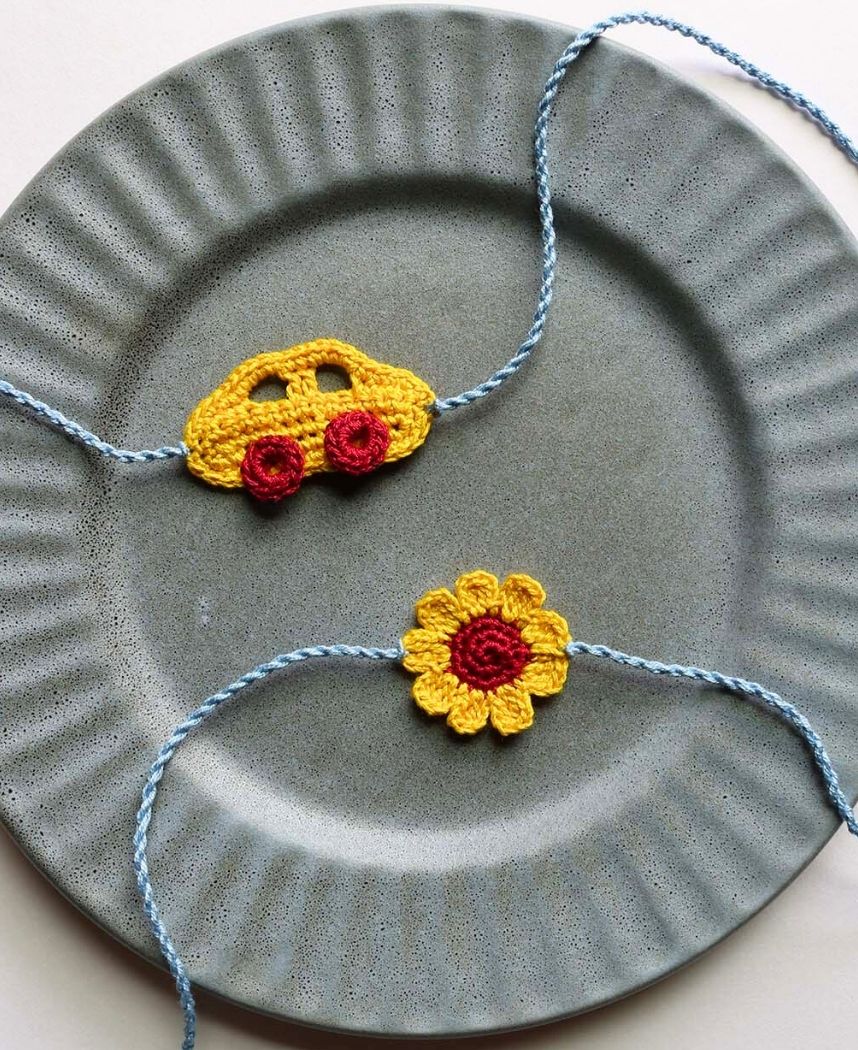 Car Sunflower Rakhi Set